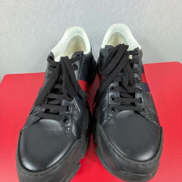 Gucci Men's Black Sneakers with Red and Blue Accents - Picture 3 of 13